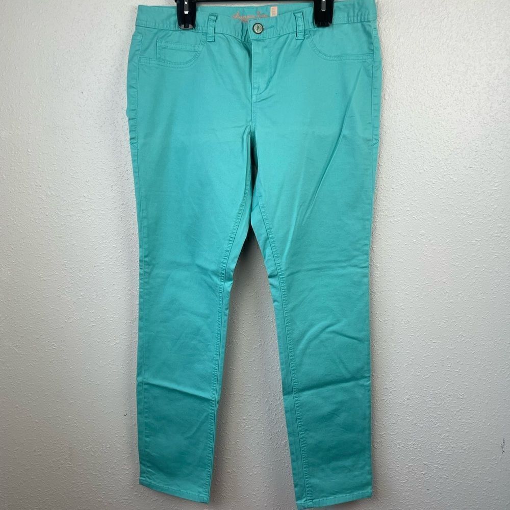 American Rag Cie Blue Curvy Skinny Pants Size 15 R EUC